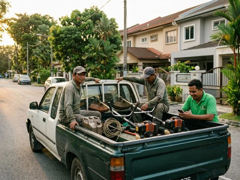 Crew loaded up and ready for a day of grass cutting across PJ